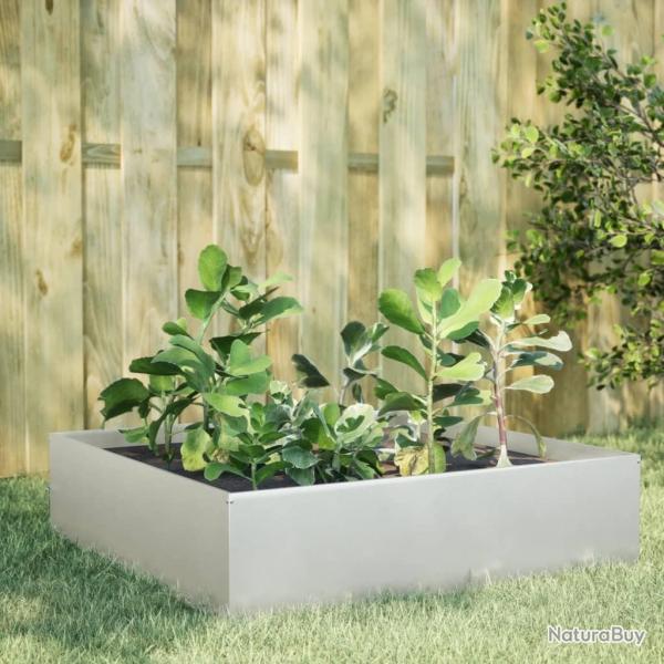 Lit surlev de jardin 100x100x25 cm acier inoxydable alsavelo