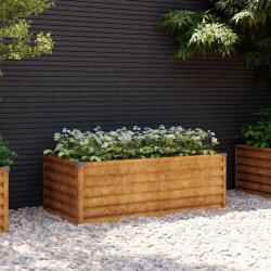 Lit surélevé de jardin 100x50x36 cm acier corten alsavelo