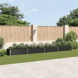 Lit surélevé de jardin Acier galvanisé 600x80x45 cm Anthracite alsavelo