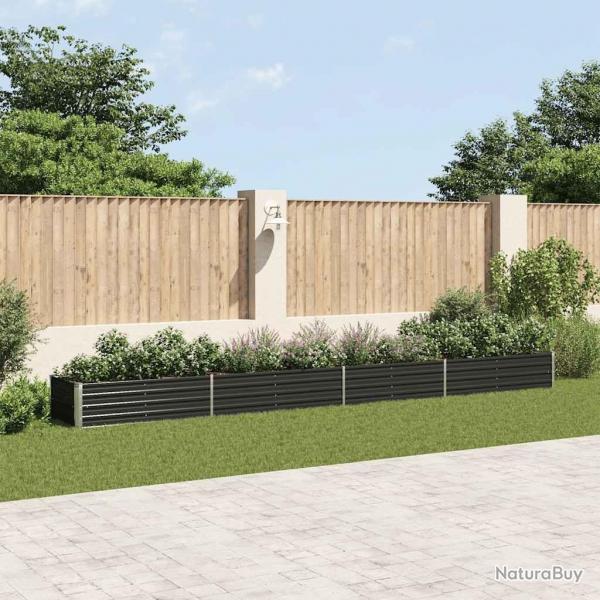 Lit surlev de jardin Acier galvanis 600x80x45 cm Anthracite alsavelo