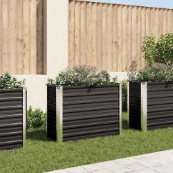 Lit surélevé de jardin Anthracite 100x40x77 cm Acier galvanisé alsavelo