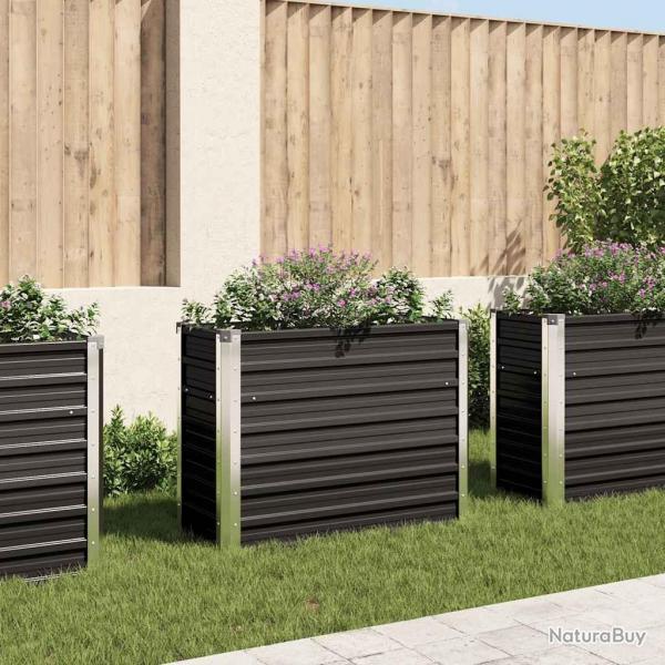 Lit surlev de jardin Anthracite 100x40x77 cm Acier galvanis alsavelo