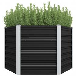 Lit surélevé de jardin Anthracite 129x129x77 cm Acier galvanisé alsavelo