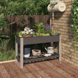 Lit surélevé de jardin avec étagère Gris 120x50x75 cm WPC alsavelo