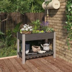 Lit surélevé de jardin avec étagère Gris 100x50x75 cm WPC alsavelo
