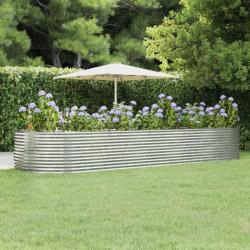 Lit surélevé de jardin Argenté Acier enduit de poudre alsavelo