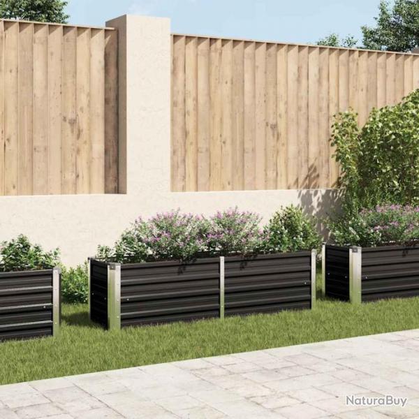 Lit surlev de jardin Anthracite 160x40x45 cm Acier galvanis