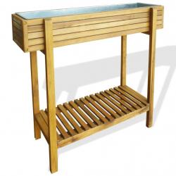 Lit surélevé de jardin Bois massif d'acacia et zinc alsavelo