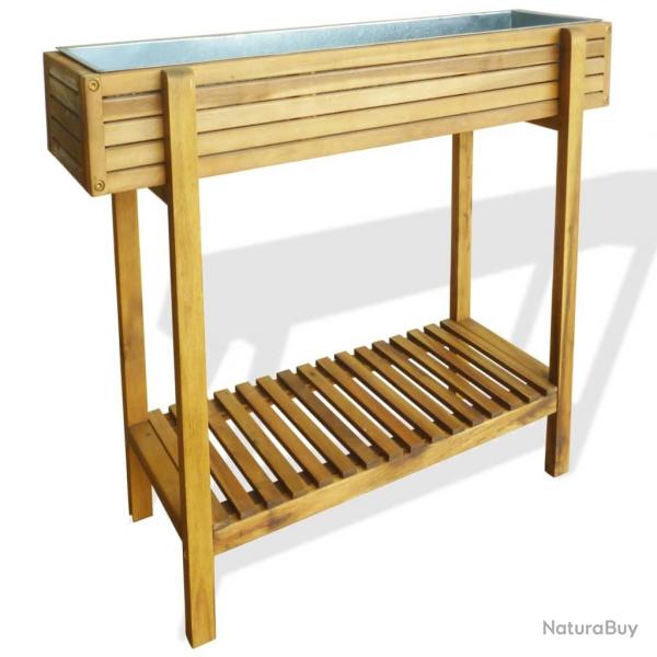 Lit surlev de jardin Bois massif d'acacia et zinc alsavelo