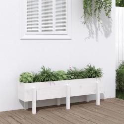 Lit surélevé de jardin blanc 121x30x38 cm bois de pin massif alsavelo