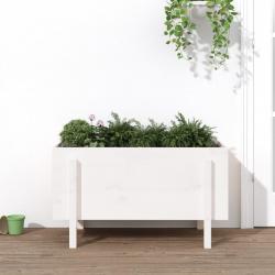 Lit surélevé de jardin blanc 101x50x57 cm bois de pin massif alsavelo