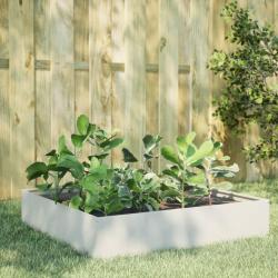 Lit surélevé de jardin blanc 100x100x33,5 cm acier alsavelo