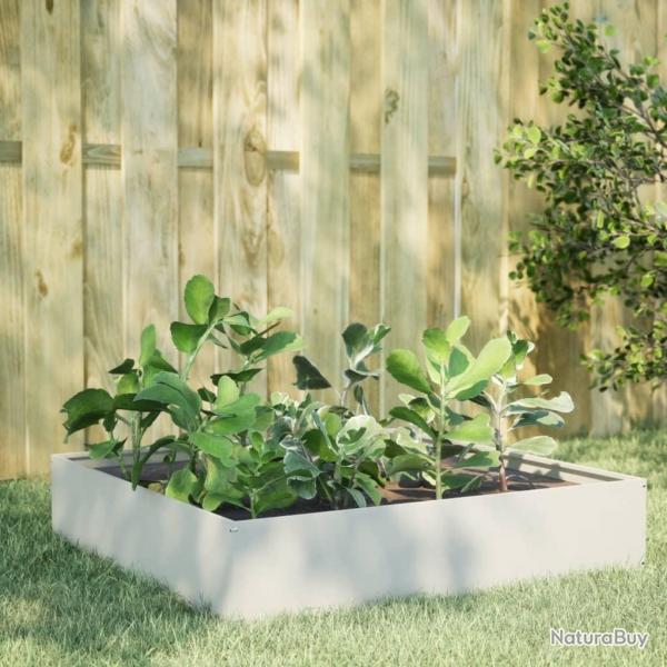 Lit surlev de jardin blanc 100x100x33,5 cm acier alsavelo
