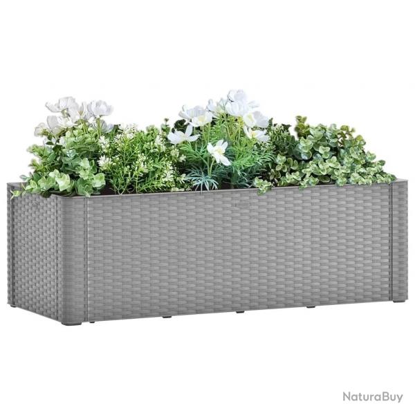 Lit surlev de jardin avec systme d'arrosage Gris 100x43x33cm alsavelo