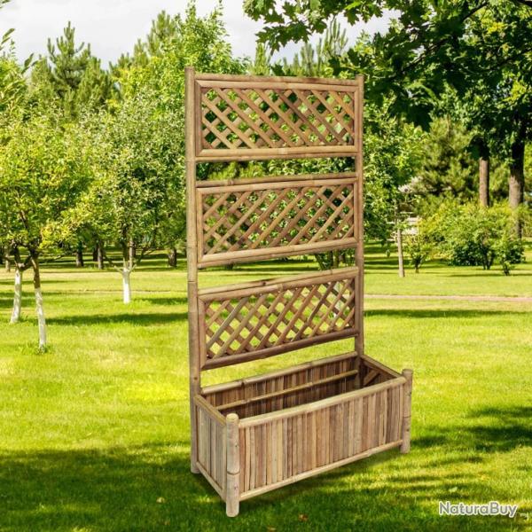 Lit surlev de jardin avec treillis Bambou 70 cm alsavelo