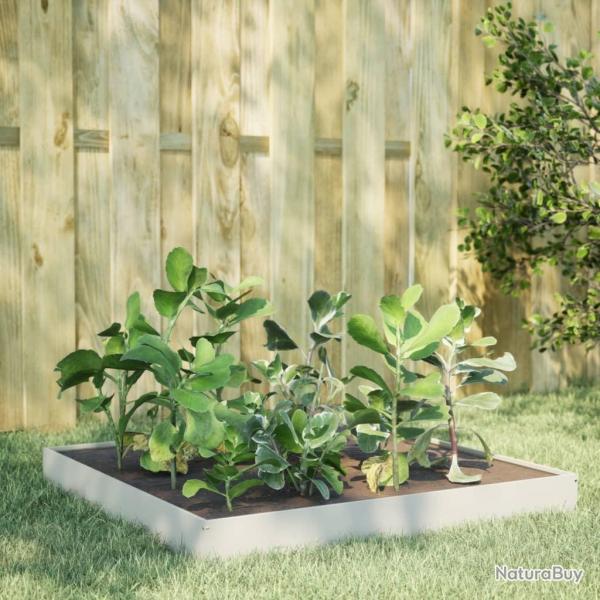 Lit surlev de jardin blanc 100x100x18,5 cm acier alsavelo