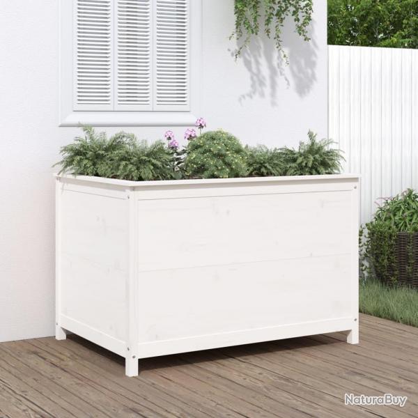 Lit surlev de jardin blanc 119,5x82,5x78cm bois de pin massif alsavelo