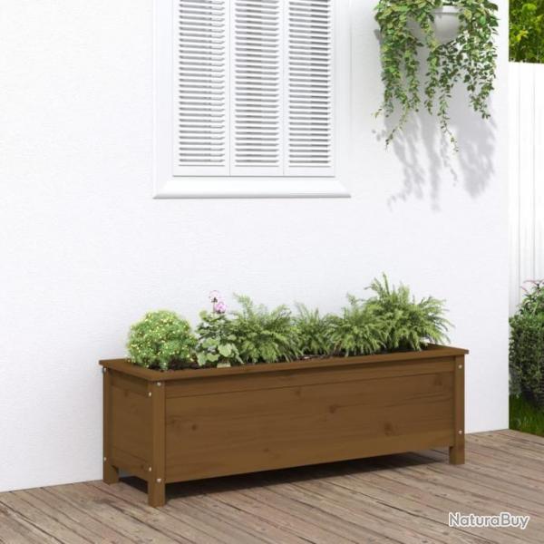 Lit surlev de jardin brun miel 119,5x40x39 cm bois pin massif