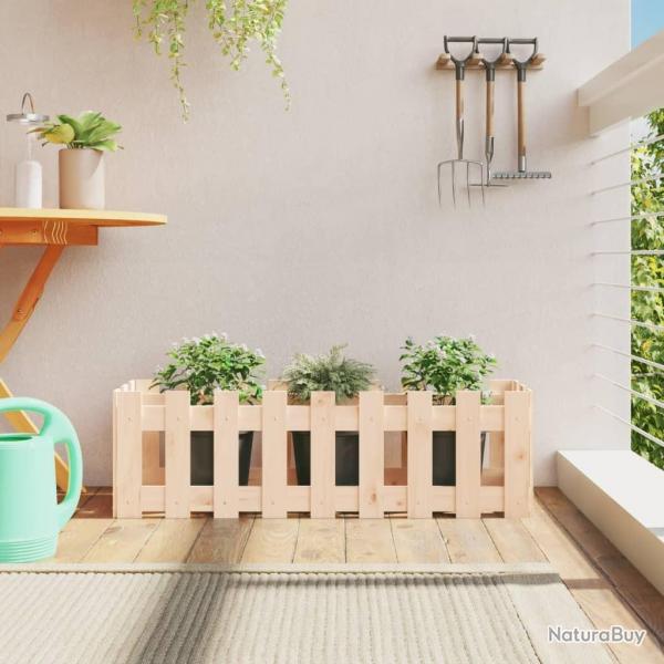 Lit surlev de jardin design de clture 100x30x30cm pin massif alsavelo