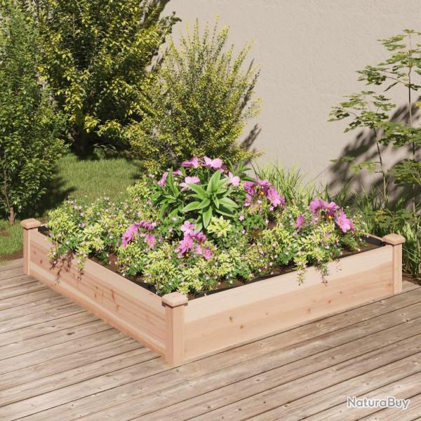 Lit surlev de jardin doublure 120x120x25 cm bois massif sapin alsavelo