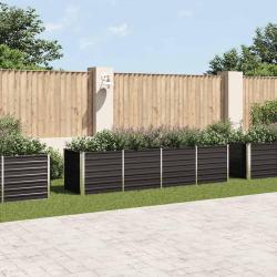 Lit surélevé de jardin Anthracite 320x80x77 cm Acier galvanisé alsavelo