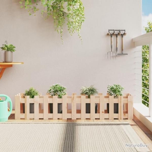 Lit surlev de jardin design de clture 150x30x30cm pin massif alsavelo