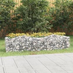 Lit surélevé à gabions arqué 200x50x50 cm Fer galvanisé alsavelo