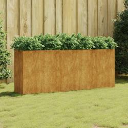 Lit surélevé de jardin 200x40x80 cm acier corten alsavelo