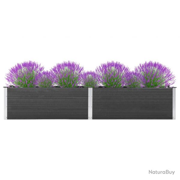 Lit surlev de jardin 200x50x54 cm WPC Gris alsavelo