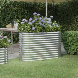 Lit surélevé de jardin Acier enduit de poudre Argenté alsavelo