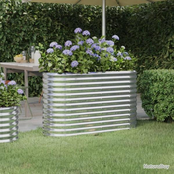 Lit surlev de jardin Acier enduit de poudre Argent alsavelo