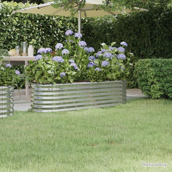 Lit surlev de jardin Acier enduit de poudre Argent alsavelo