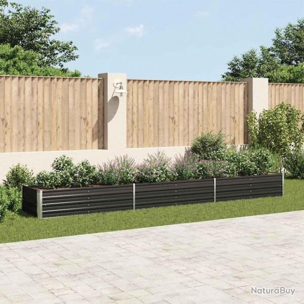 Lit surlev de jardin Acier galvanis 480x80x45 cm Anthracite alsavelo