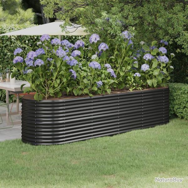 Lit surlev de jardin Acier enduit de poudre Anthracite alsavelo
