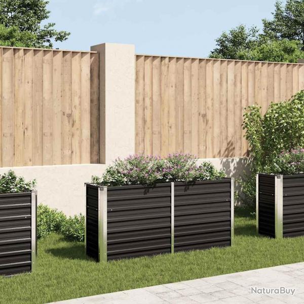 Lit surlev de jardin Anthracite 160x40x77 cm Acier galvanis alsavelo