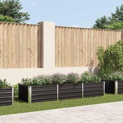 Lit surélevé de jardin Anthracite 240x80x45 cm Acier galvanisé alsavelo