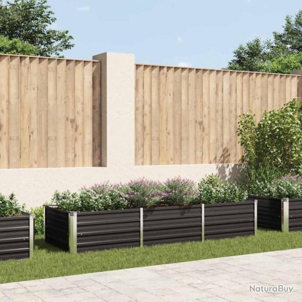 Lit surlev de jardin Anthracite 240x80x45 cm Acier galvanis