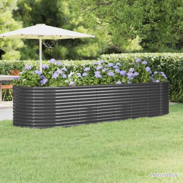 Lit surlev de jardin Acier enduit de poudre Anthracite