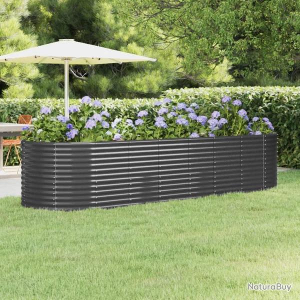 Lit surlev de jardin Acier enduit de poudre Anthracite alsavelo