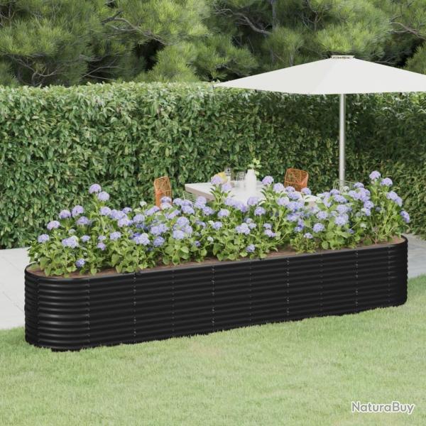 Lit surlev de jardin Acier enduit de poudre Anthracite alsavelo