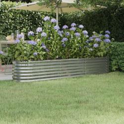 Lit surélevé de jardin Acier enduit de poudre Argenté alsavelo