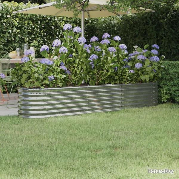Lit surlev de jardin Acier enduit de poudre Argent alsavelo