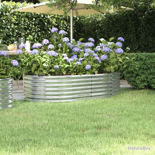 Lit surlev de jardin Acier enduit de poudre Argent alsavelo