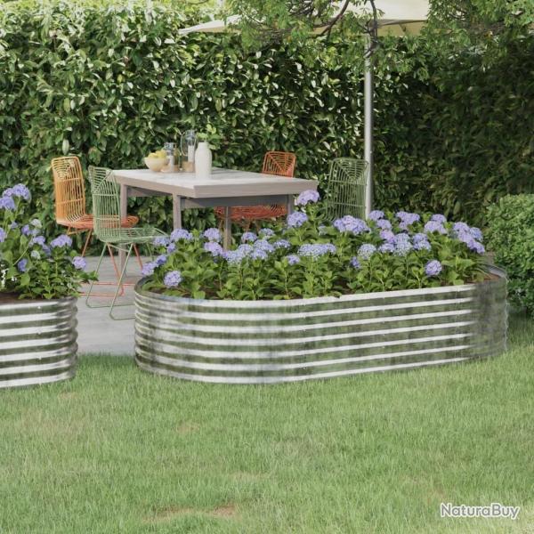 Lit surlev de jardin Acier enduit de poudre Argent alsavelo