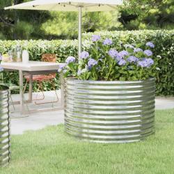 Lit surélevé de jardin Acier enduit de poudre Argenté alsavelo