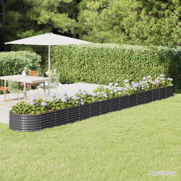 Lit surlev de jardin Acier enduit de poudre Anthracite alsavelo