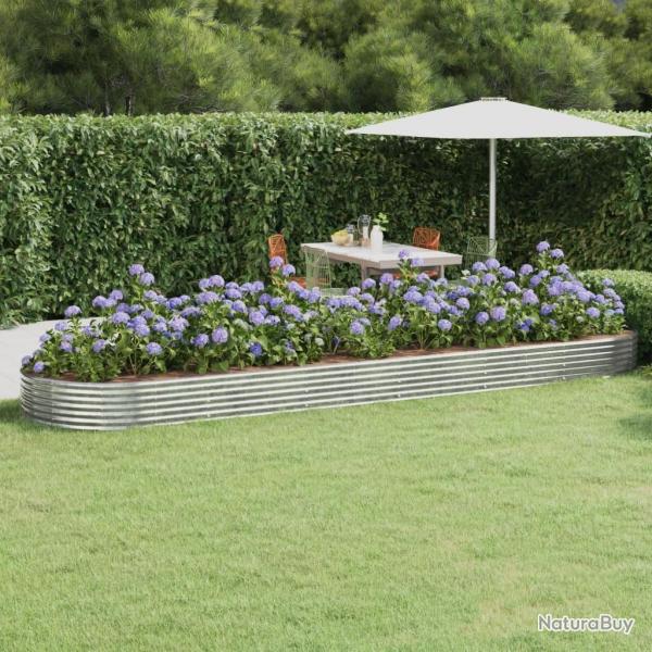 Lit surlev de jardin Acier enduit de poudre Argent alsavelo