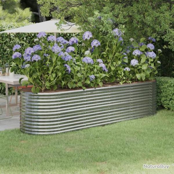 Lit surlev de jardin Acier enduit de poudre Argent