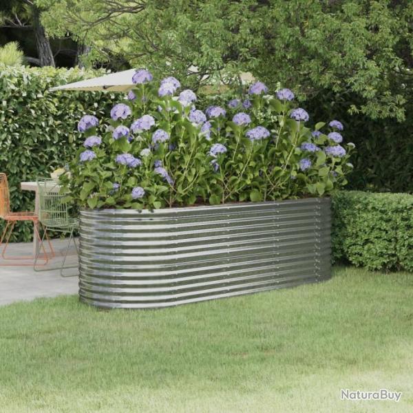 Lit surlev de jardin Acier enduit de poudre Argent