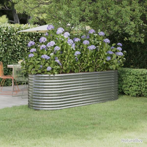 Lit surlev de jardin Acier enduit de poudre Argent alsavelo